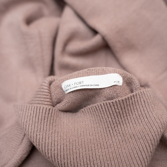 Oak + Fort Mock Neck Women’s Sweater Mauve Oversized - Picture 4 of 4